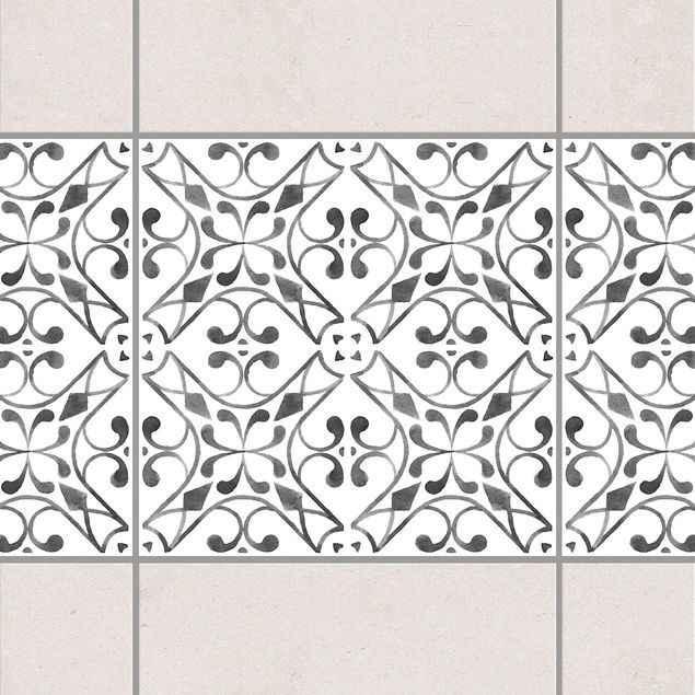 Adesivo per piastrelle - Gray White Pattern Series No.3