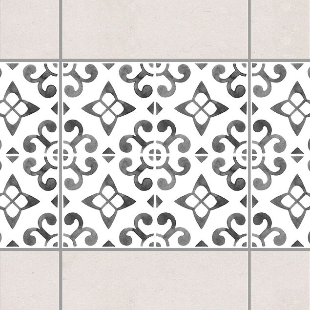 Adesivo per piastrelle - Gray White Pattern Series No.5