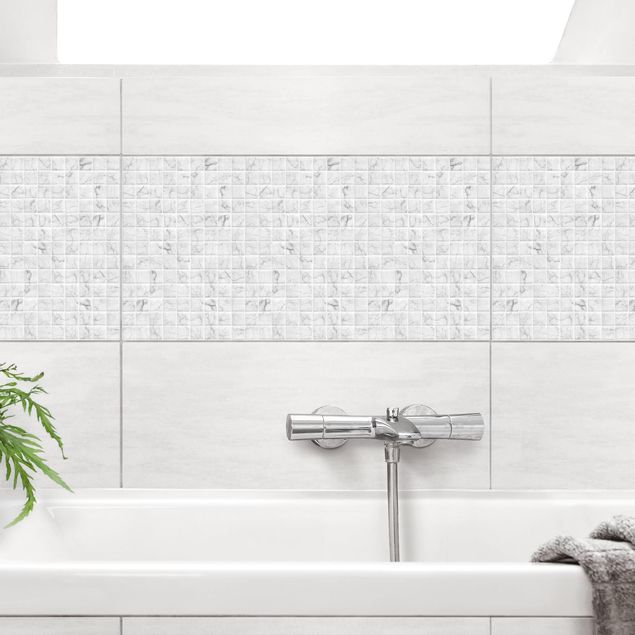 Adesivo per piastrelle - Mosaic Tile Marble Look Bianco Carrara 60x30 cm