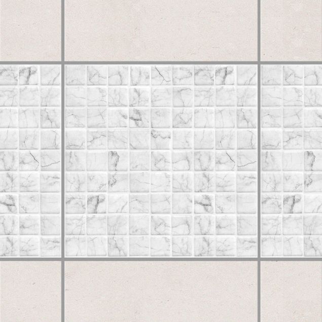 Adesivo per piastrelle - Mosaic Tile Marble Look Bianco Carrara 20x20 cm