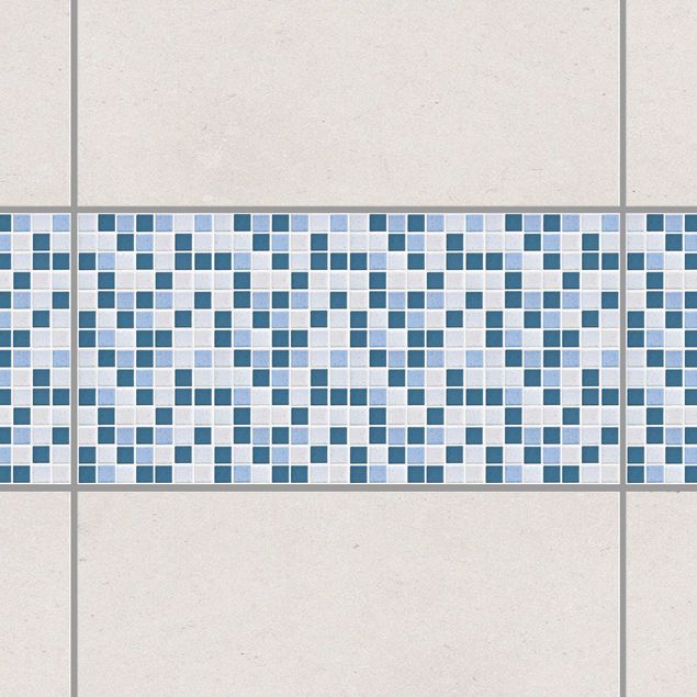 Adesivo per piastrelle - Mosaic Tiles Blue Gray 60x30 cm