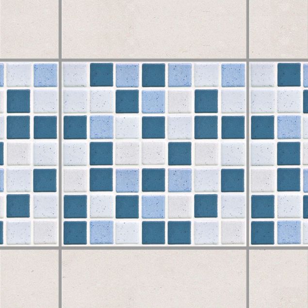 Adesivo per piastrelle - Mosaic Tiles Blue Gray 15x15 cm