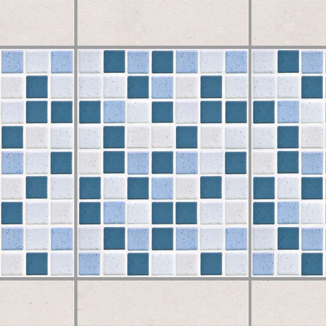 Adesivo per piastrelle - Mosaic Tiles Blue Gray 15x20 cm
