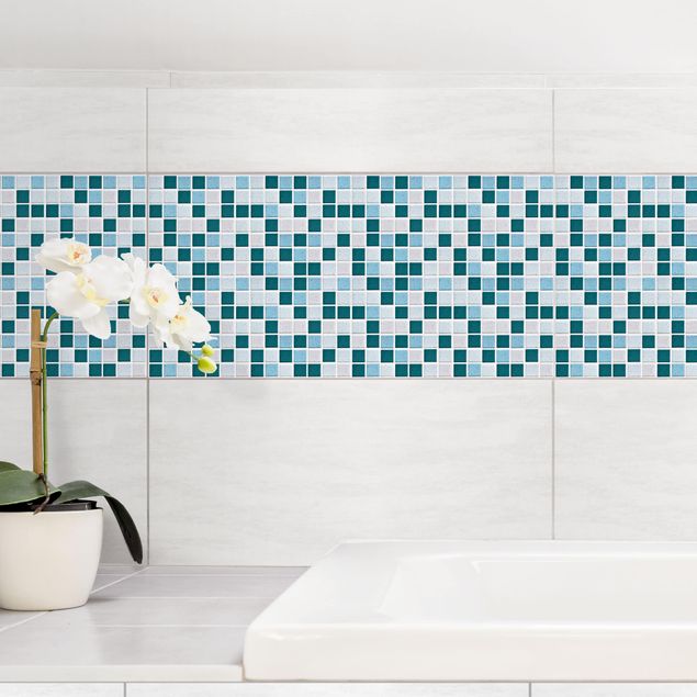 Adesivo per piastrelle - Mosaic Tiles Turquoise Blue 60x30 cm