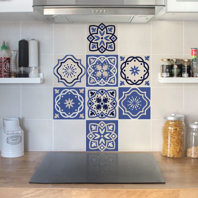 Adesivo per piastrelle - Set - 8 Portuguese tiles 10cm x 10cm