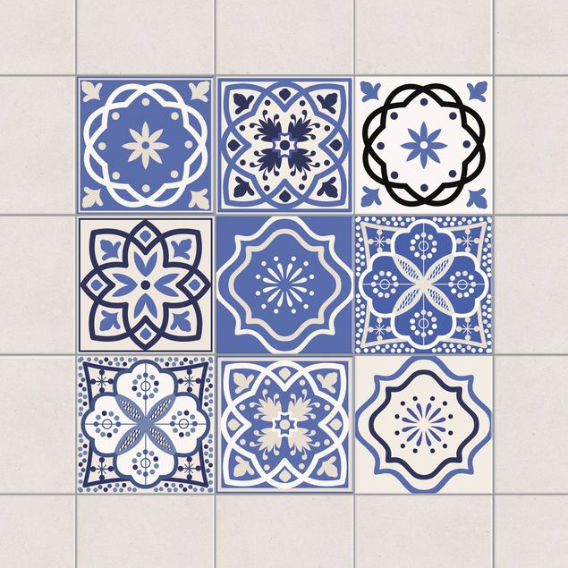 Adesivo per piastrelle - Set - 9 Portuguese tiles 10cm x 10cm