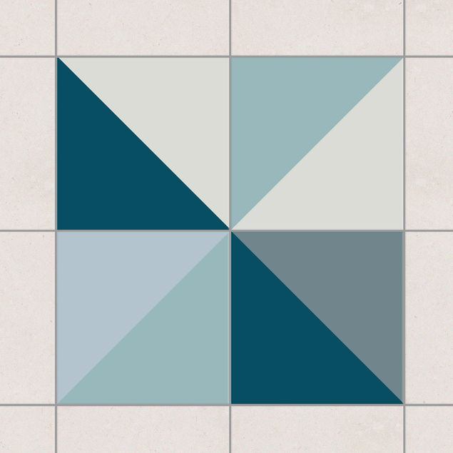 Adesivo per piastrelle - Blue Triangle Pattern 20cm x 15cm