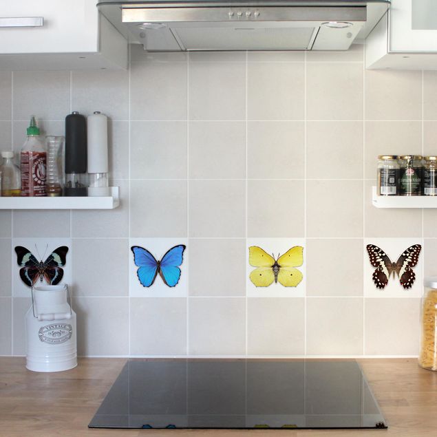 Adesivo per piastrelle - Elegant Butterfly Set 10cm x 10cm