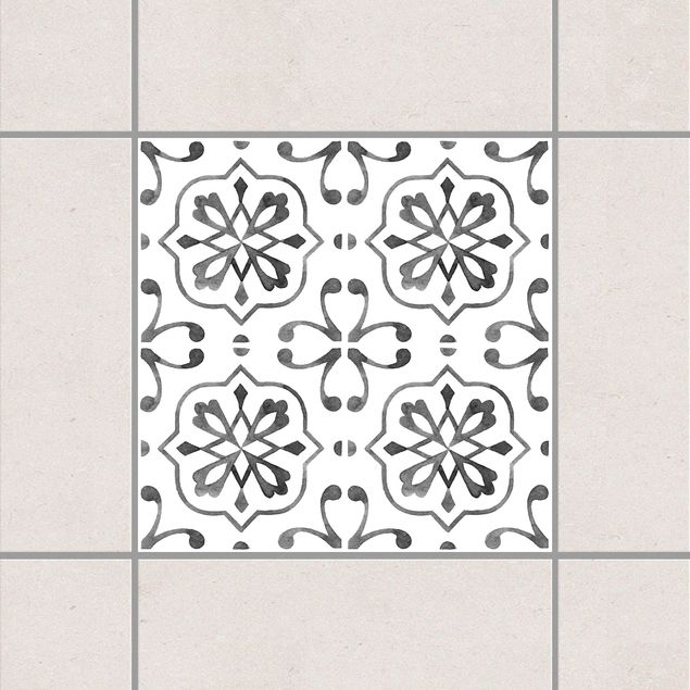 Adesivo per piastrelle - Gray White Pattern Series No.4