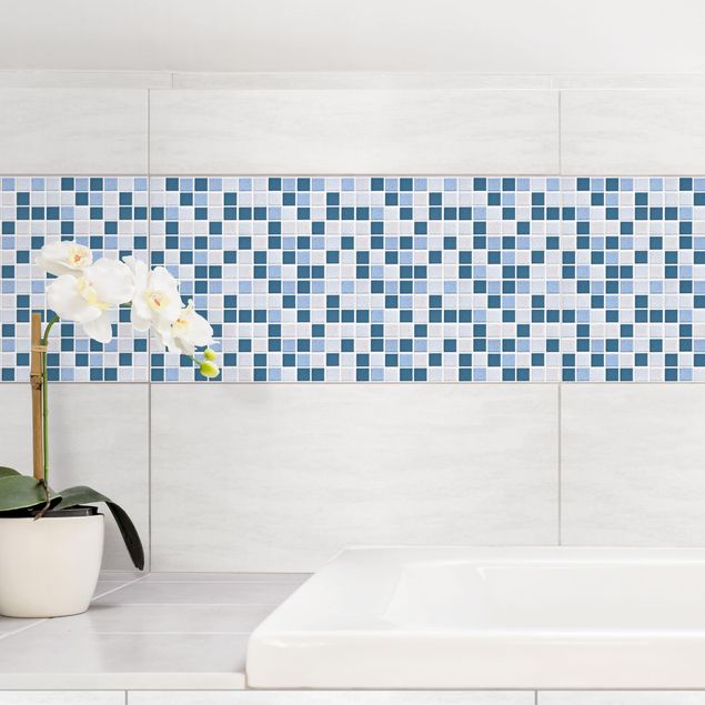 Adesivo per piastrelle - Mosaic Tiles Blue Gray 10x10 cm