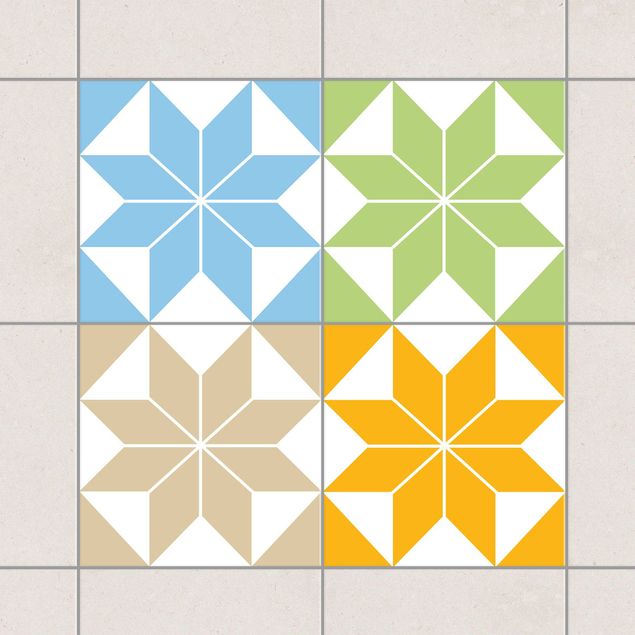 Adesivo per piastrelle - Star Pattern Colour Set 10cm x 10cm