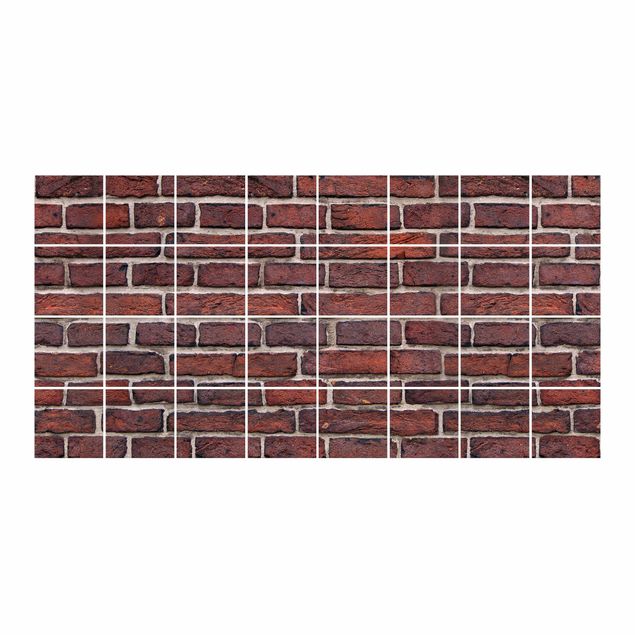 Adesivo per piastrelle - Brick wall red