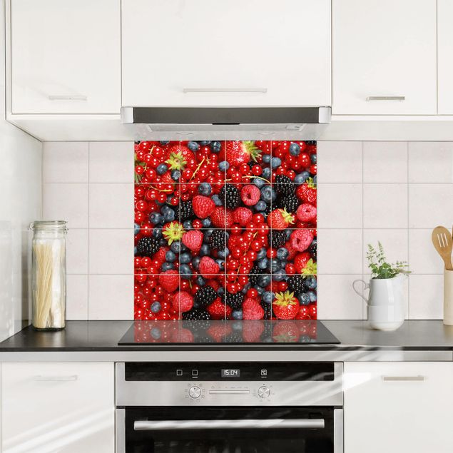 Adesivo per piastrelle - Fruity berries Formato quadrato