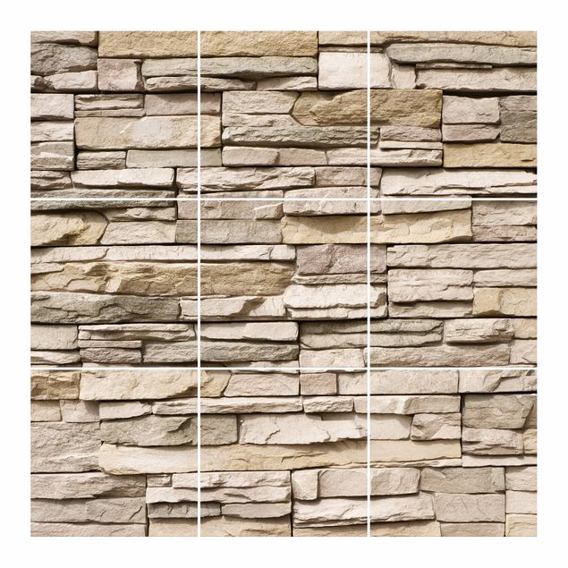 Adesivo per piastrelle - Asian Stonewall - stone wall from big bright stones