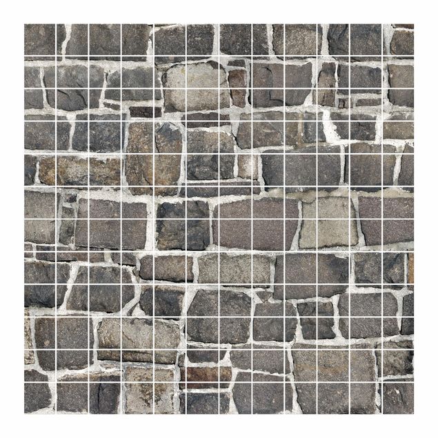 Adesivo per piastrelle - Crushed stone wallpaper stone wall Formato quadrato