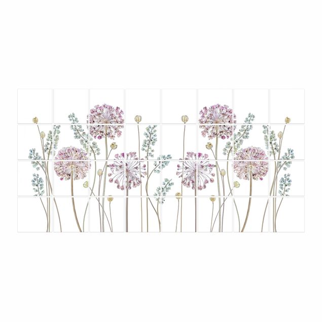 Adesivo per piastrelle - Allium Illustration - Orizzontale