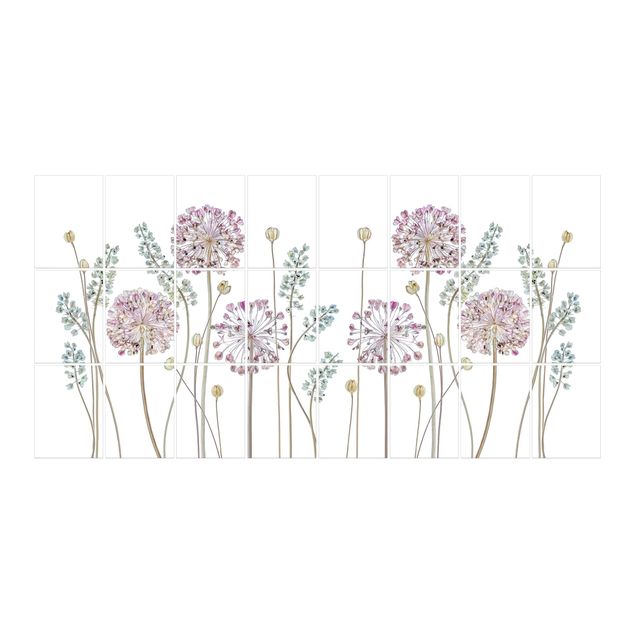 Adesivo per piastrelle - Allium Illustration - Orizzontale
