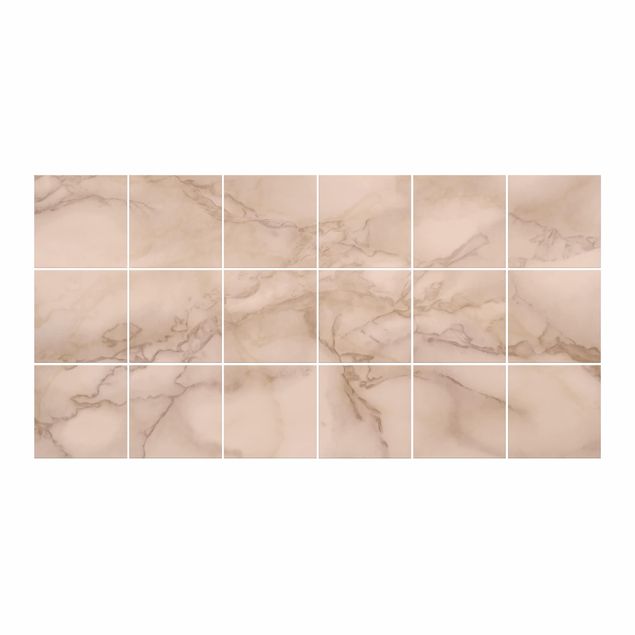 Adesivo per piastrelle - Marble Look Gray Brown - Orizzontale