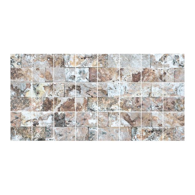 Adesivo per piastrelle - Natural Marble Stone Wall - Quadrato