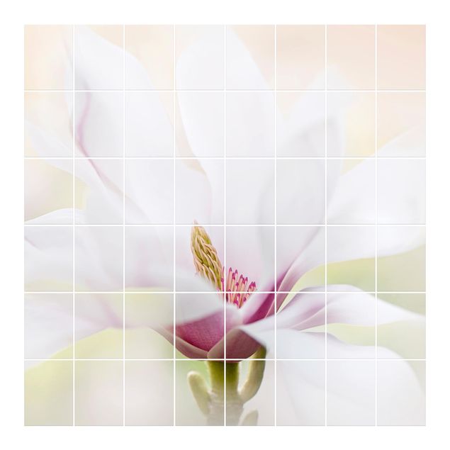 Adesivo per piastrelle - Delicate Magnolia Blossom - Quadrato