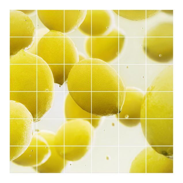 Adesivo per piastrelle - Lemon In The Water - Quadrato