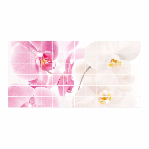 Adesivo per piastrelle - Delicate Orchids