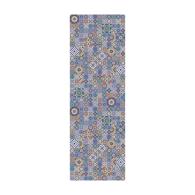 Tappetino di sughero - Muro piastrellato - Elaborate piastrelle portoghesi - Formato verticale 1:2