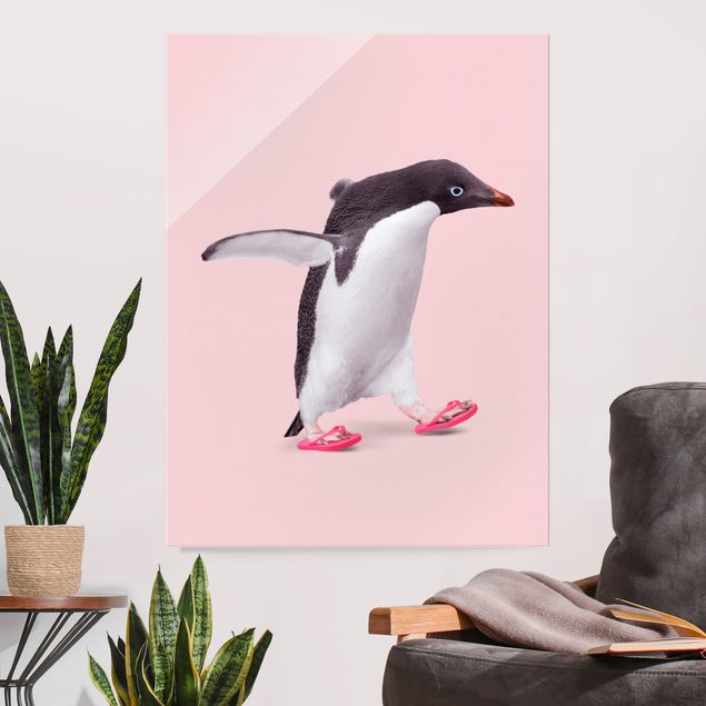 quadri con animali Pinguino in flip flop
