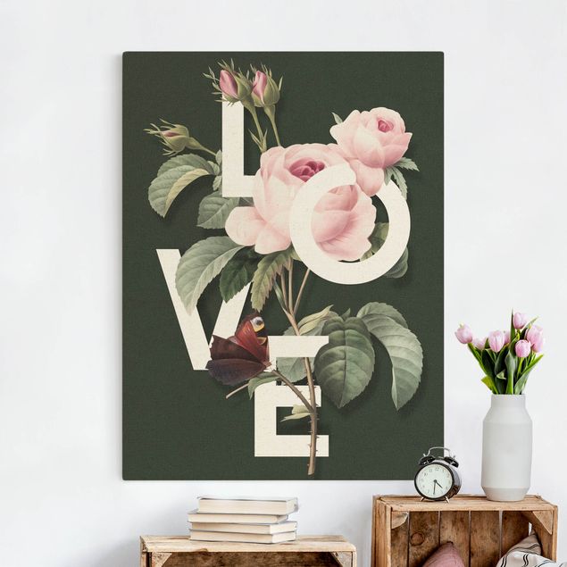 Tele rose Tipografia floreale - Amore
