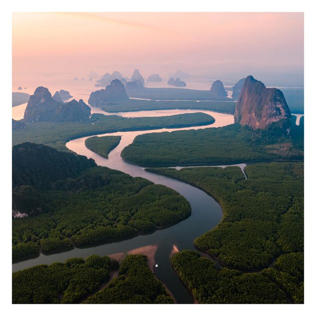 Carta da parati - Paesaggio fluviale in Thailandia