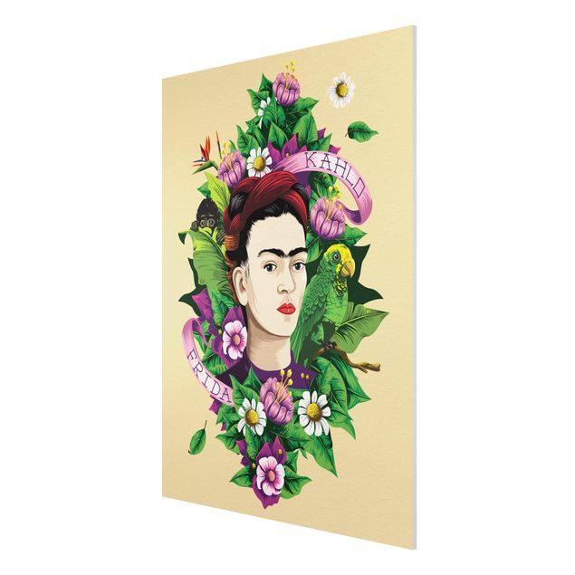 Quadro in forex -Frida Kahlo - Frida, Monkey And Parrot- Verticale 3:4
