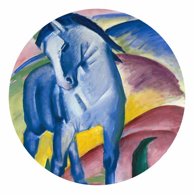 Carta da parati rotonda autoadesiva - Franz Marc - cavallo blu