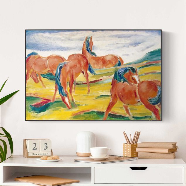 quadri con animali Franz Marc - Cavalli che brucano