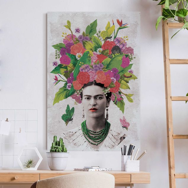 Quadri fonoassorbenti Frida Kahlo - Ritratto di fiori