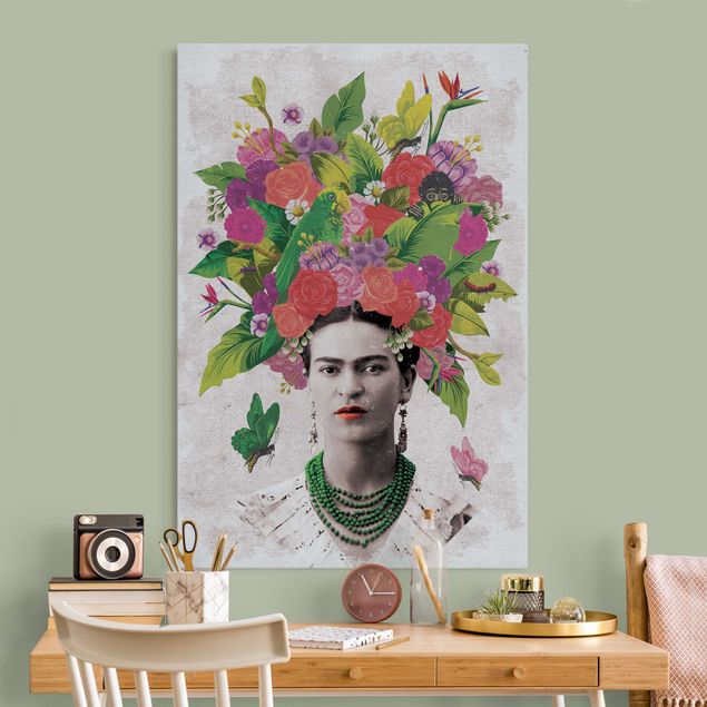 Quadro fonoassorbente - Frida Kahlo - Ritratto di fiori