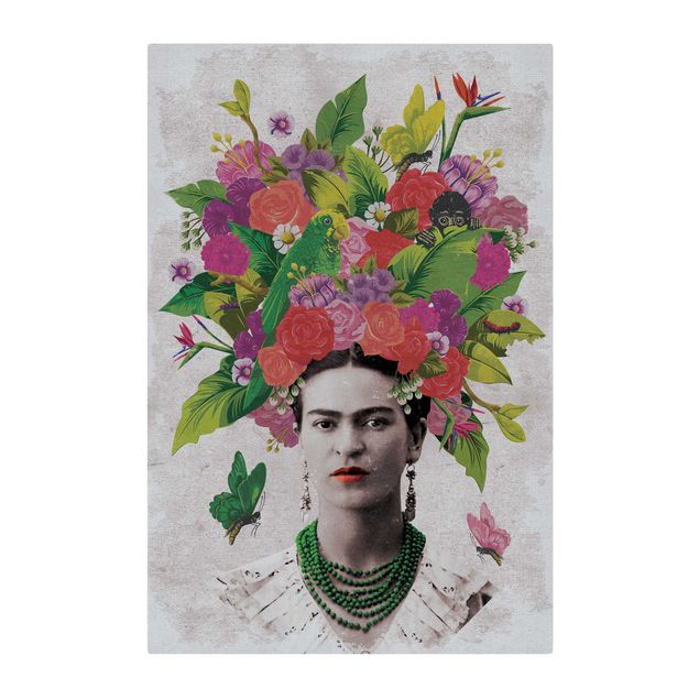 Quadro fonoassorbente - Frida Kahlo - Ritratto di fiori