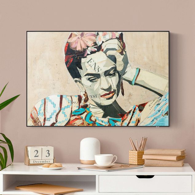 Quadro fonoassorbente intercambiabile - Frida Kahlo - Collage No.1