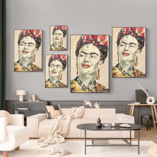 Quadro fonoassorbente intercambiabile - Frida Kahlo - Collage No.2