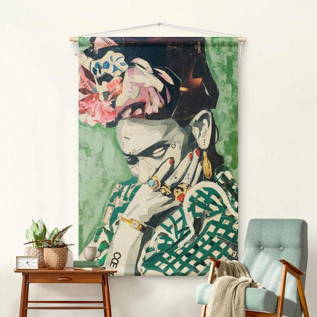 Arazzi da parete moderno Frida Kahlo - Collage No.3