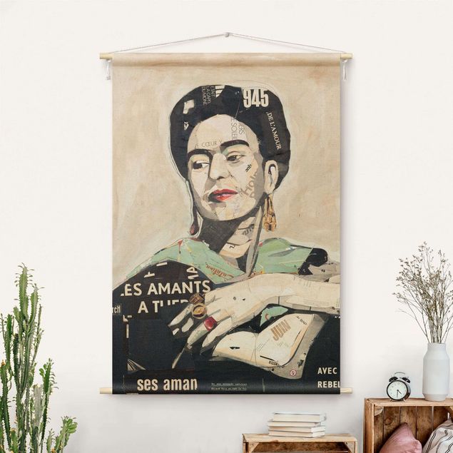 Arazzi da parete moderno Frida Kahlo - Collage No.4