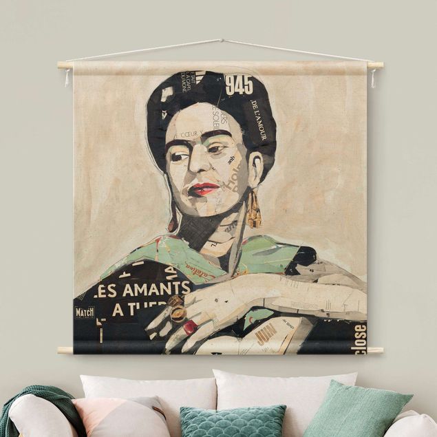 Arazzi da parete xxl Frida Kahlo - Collage No.4