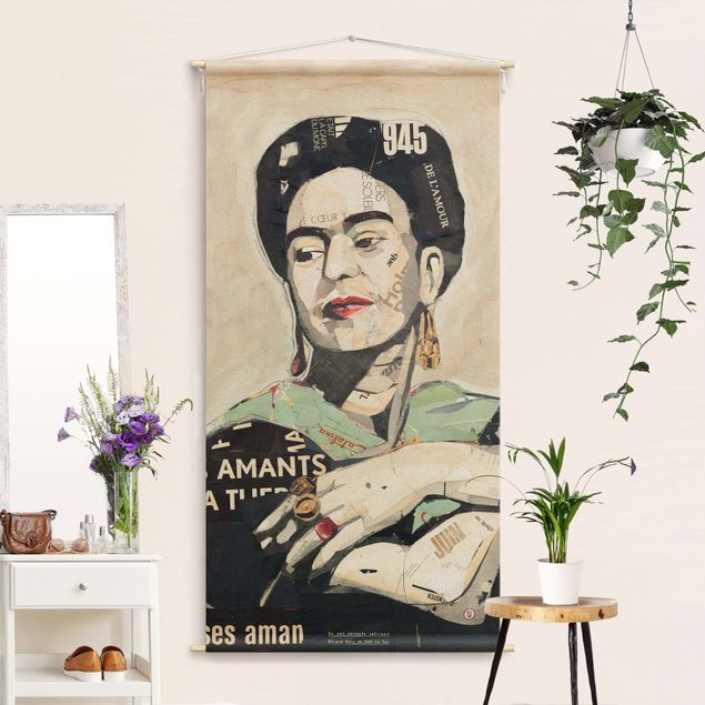 Arazzi da parete xxl Frida Kahlo - Collage No.4