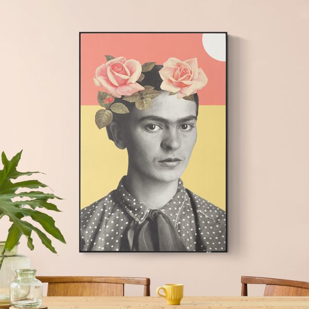 Quadro fonoassorbente intercambiabile - Frida Kahlo - Collage del tramonto