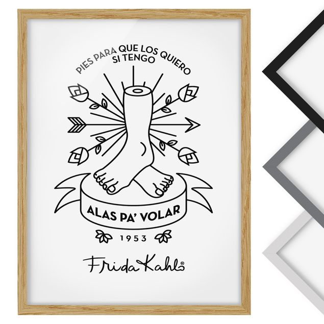 Poster con cornice - Frida Kahlo Alas pa' Volar