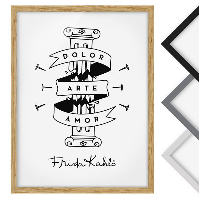 Poster con cornice - Frida Kahlo Dolor Arte Amor