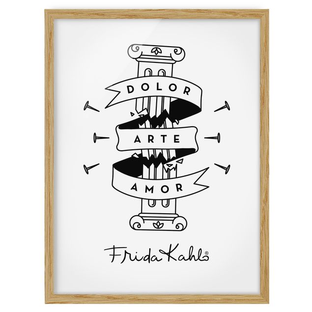 Poster con cornice - Frida Kahlo Dolor Arte Amor
