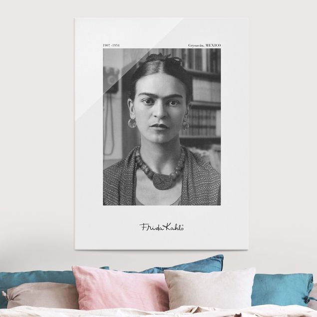 Lavagna magnetica vetro Ritratto fotografico di Frida Kahlo in casa