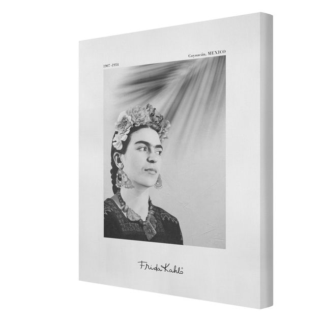 Stampa su tela - Ritratto di Frida Kahlo con gioielli - Formato verticale 3:4