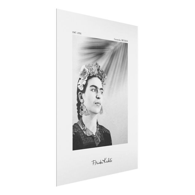 Quadro in vetro - Ritratto di Frida Kahlo con gioielli