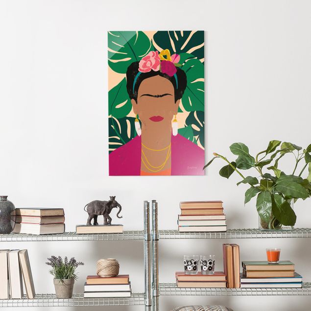 Quadro in vetro - Frida - Collage tropicale